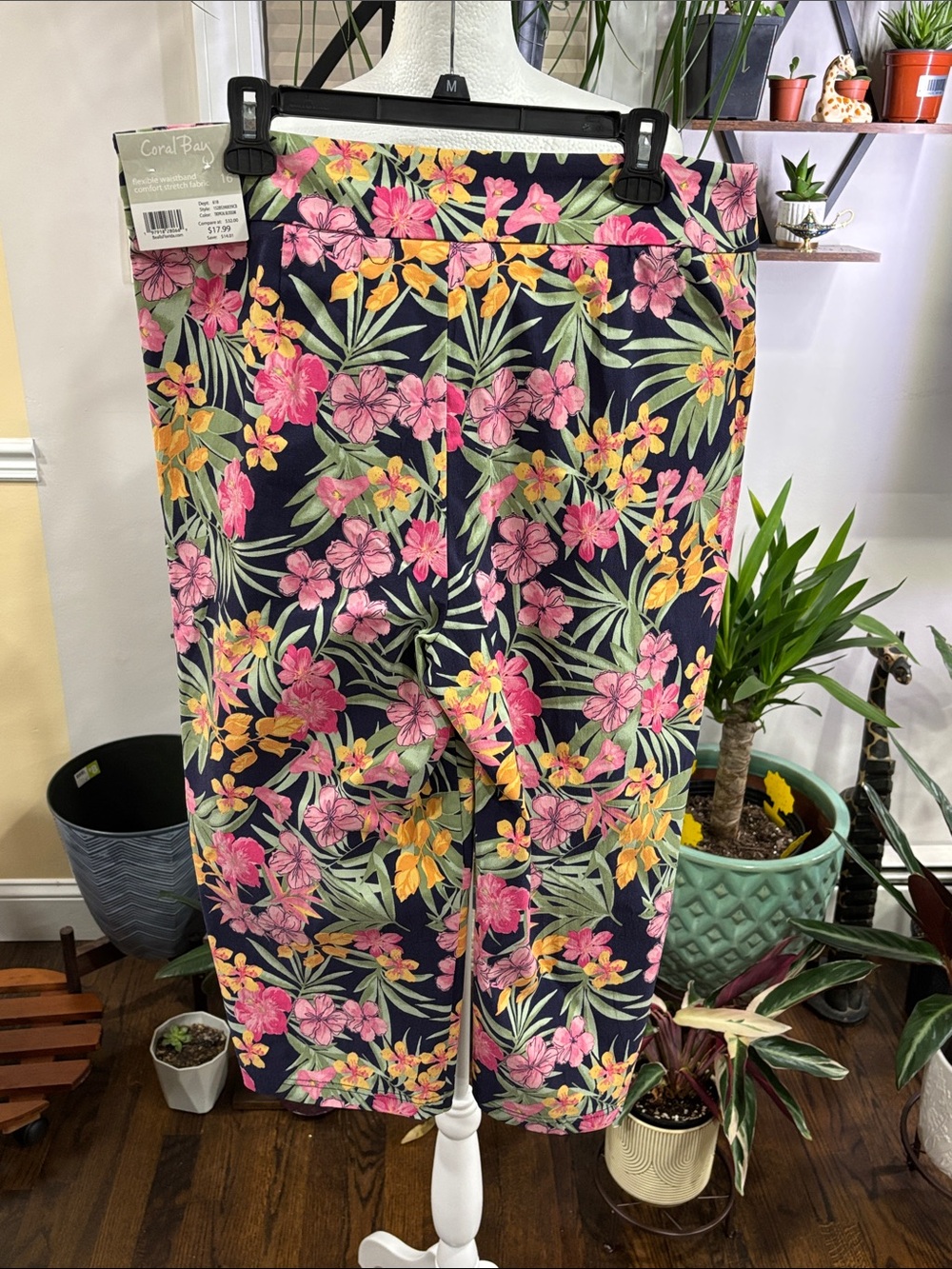 Coral Bay Tropical Floral Wide Leg Pants size 16 - Picture 2 of 3